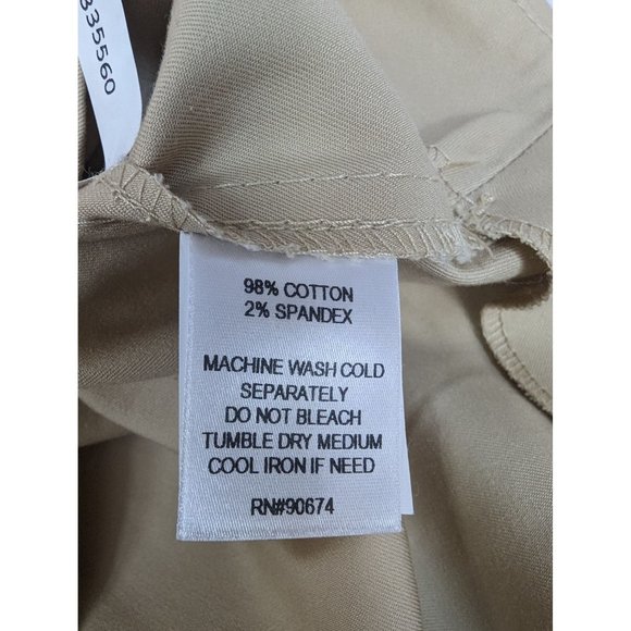 Boston Proper Light Tan Flat Front Side Zipper Dress Pants Slacks Size 16 - Picture 5 of 6
